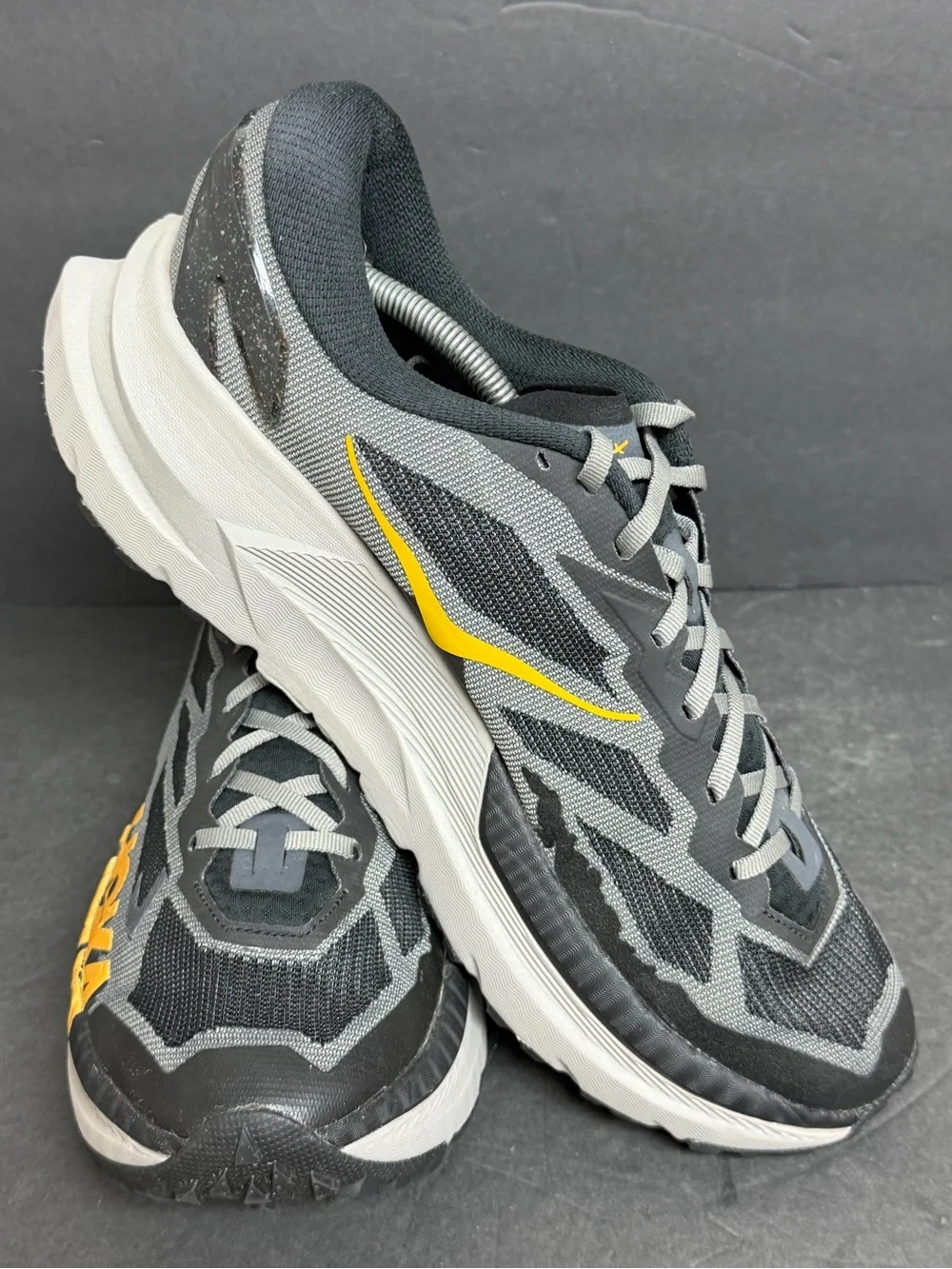 Hoka Mafate X Men's Size 14D Black Cement Athletic Running Shoes WORN 3X